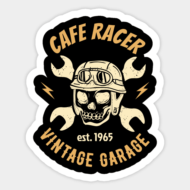 Cafe Racer Motorcycle Workshop Mechanic Sticker by Foxxy Merch